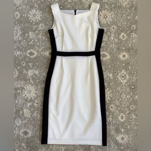 Calvin Klein Black and White Midi Dress